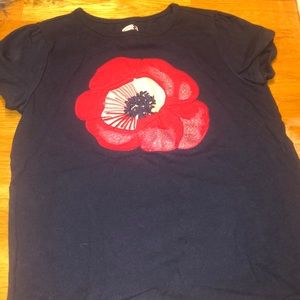 Girls crazy 8 short sleeve flower appliqué shirt